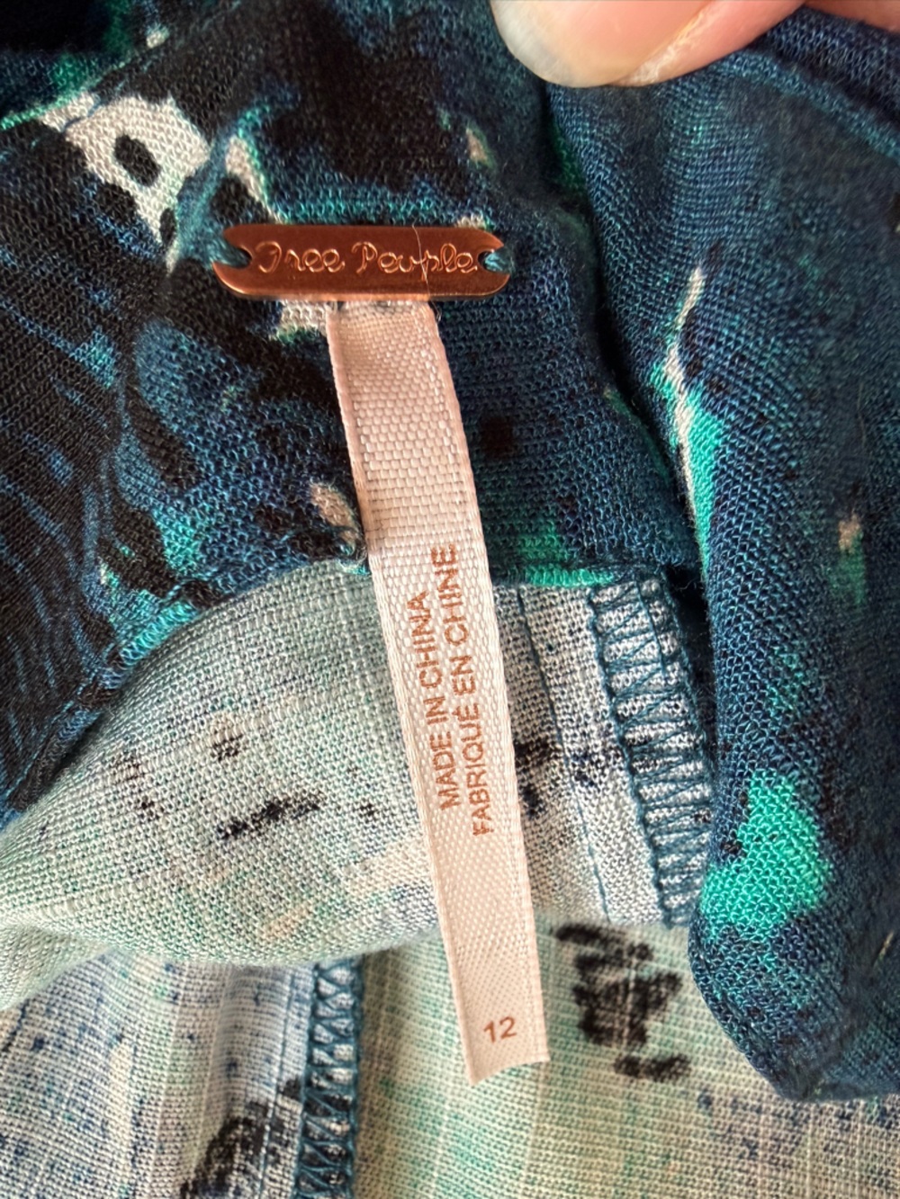 BNWOT Free People Nellie Printed Maxi Dress Open Back Lace-Up Blue Lagoon Print - Picture 7 of 7